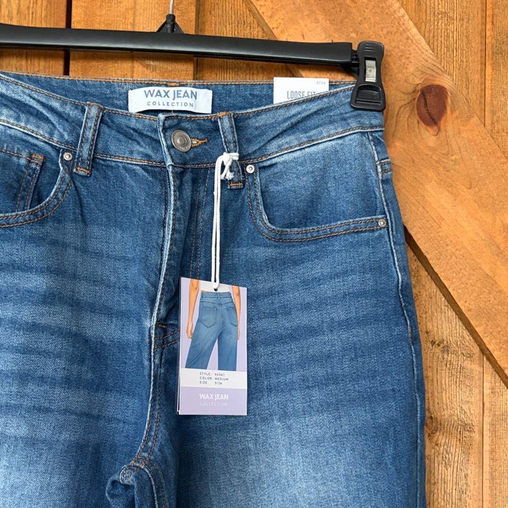 Wax Jean womens Straight Jeans - Blue Wash - Picture 2 of 5